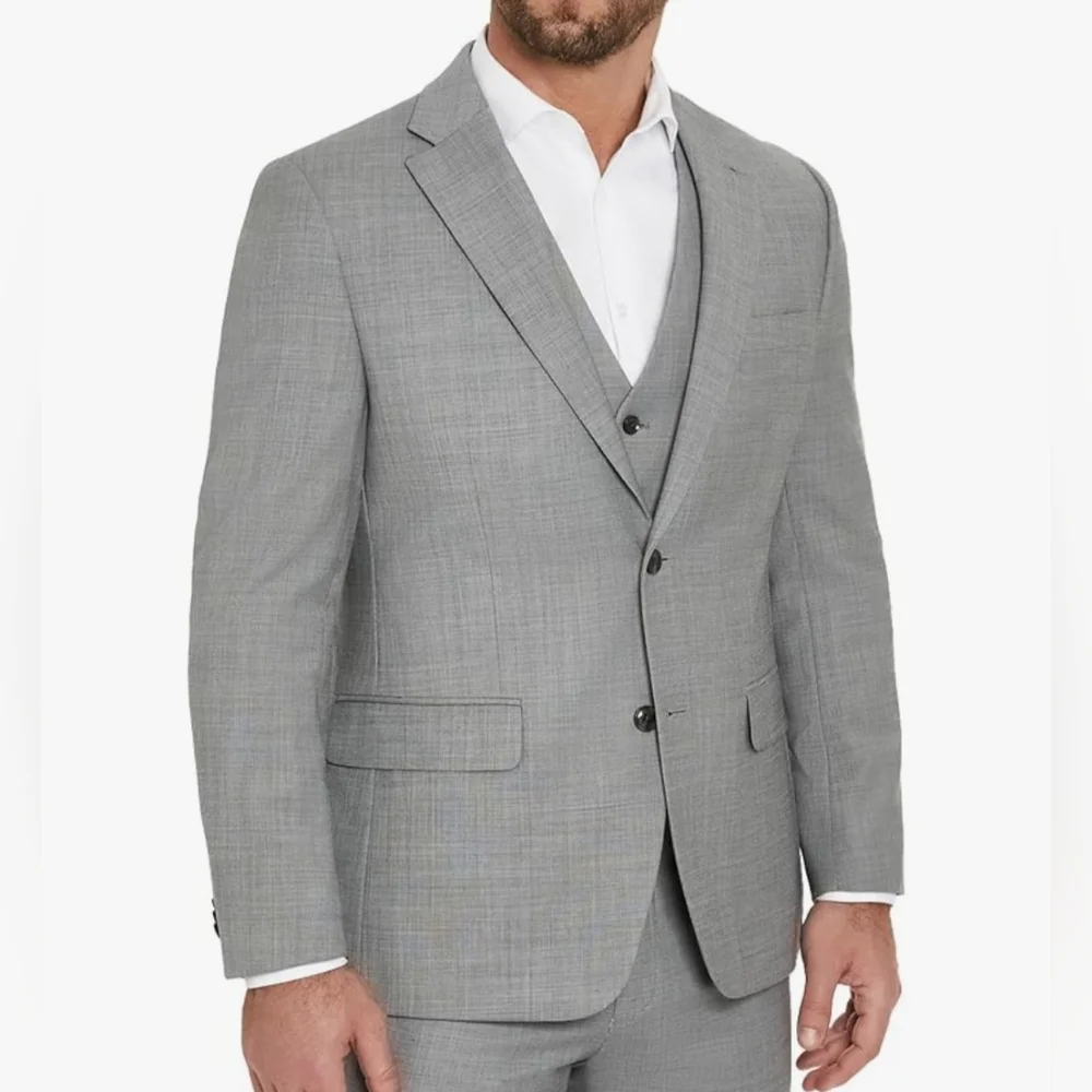 Tommy Hilfiger TH Flex Modern Fit Suit Separate In Blk/Gray/Wht Size 42L